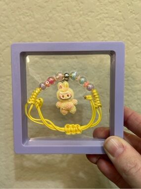 Labubu Little Monster Beaded Adjustable Woven Bracelet - Yellow New